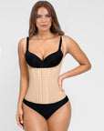 Gabriella - 15 Steel Bone U-shaped Chest Support Waist Trainer Vest - Bella Fit USXXSBeige