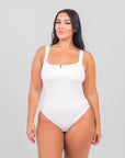 Lilou - Square Collar Bodysuit - Bella Fit USSWhite