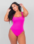 Lilou - Square Collar Bodysuit - Bella Fit USSPink