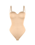 Monica - One - Piece Thong Bodysuit with Underwire, Removable Waist Straps & Abdomen Shaping - Bella Fit USBeigeS
