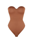 Monica - One - Piece Thong Bodysuit with Underwire, Removable Waist Straps & Abdomen Shaping - Bella Fit USBrownS