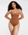 Monica - One - Piece Thong Bodysuit with Underwire, Removable Waist Straps & Abdomen Shaping - Bella Fit USBrownS
