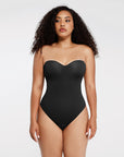 Monica - One - Piece Thong Bodysuit with Underwire, Removable Waist Straps & Abdomen Shaping - Bella Fit USBlackS