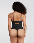 Monica - One - Piece Thong Bodysuit with Underwire, Removable Waist Straps & Abdomen Shaping - Bella Fit USBlackS