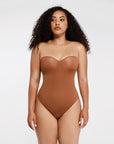 Monica - One - Piece Thong Bodysuit with Underwire, Removable Waist Straps & Abdomen Shaping - Bella Fit USBrownS