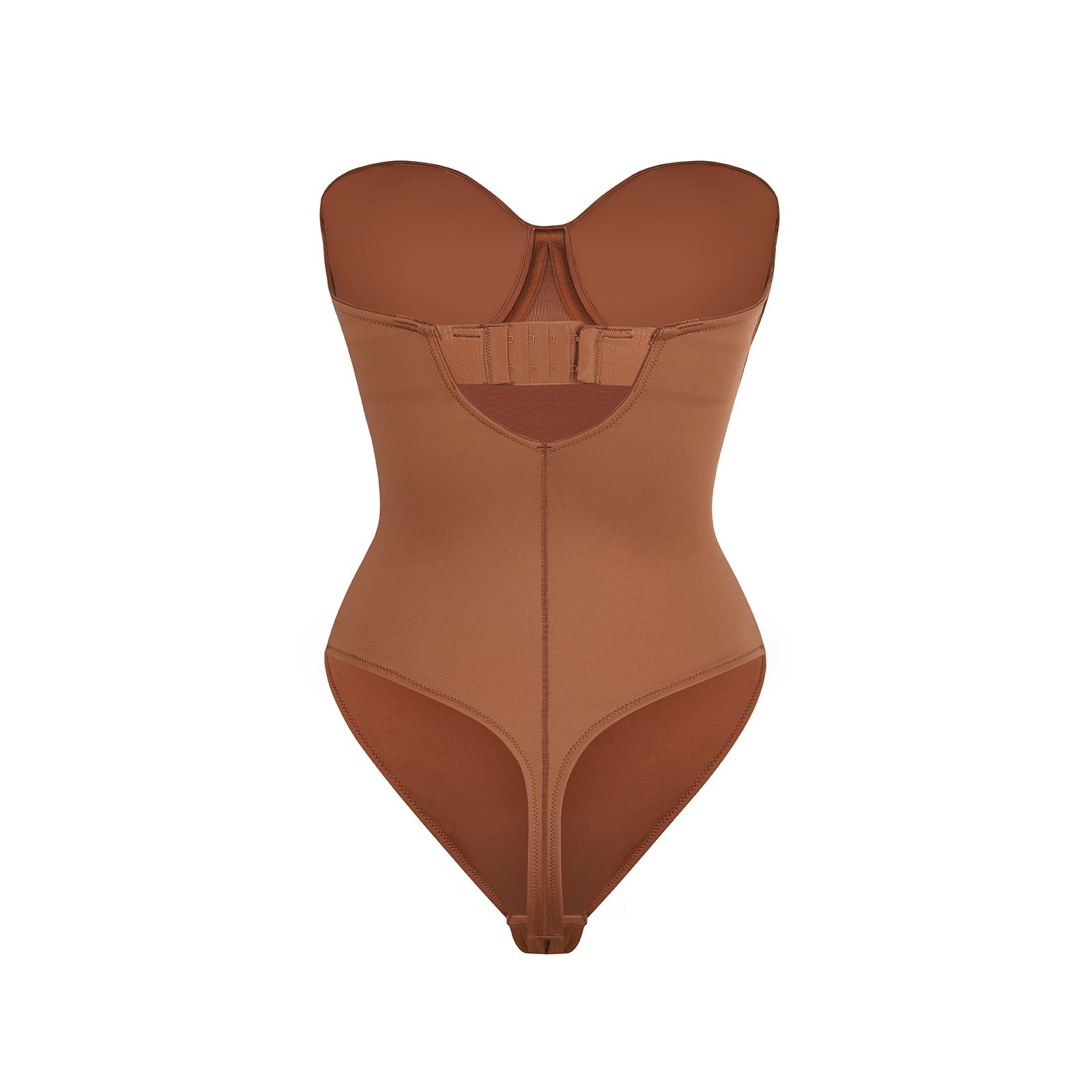 Monica - One - Piece Thong Bodysuit with Underwire, Removable Waist Straps & Abdomen Shaping - Bella Fit USBrownS