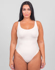 Olivia - Shaping Scoop Tank Thong Bodysuit - Bella Fit USXS/SBeige