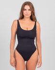 Olivia - Shaping Scoop Tank Thong Bodysuit - Bella Fit USXS/SBlack