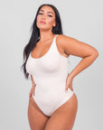 Olivia - Shaping Scoop Tank Thong Bodysuit - Bella Fit USXS/SBeige