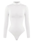 Rosina - Eco - friendly Seamless Thong Bodysuit with Long Sleeves & Turtle Neck - Bella Fit USBlackXS/S