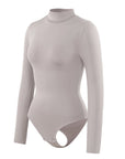 Rosina - Eco - friendly Seamless Thong Bodysuit with Long Sleeves & Turtle Neck - Bella Fit USBlackXS/S