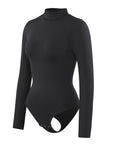 Rosina - Eco - friendly Seamless Thong Bodysuit with Long Sleeves & Turtle Neck - Bella Fit USWhiteXS/S