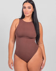 Solana - Sleeveless High Neck Bodysuit - Bella Fit USXS/SBrown