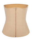Tara - Waist Trainer with Zipper and Hooks - 9 Steel Bones - Bella Fit USSBeige