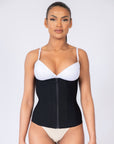 Tara - Waist Trainer with Zipper and Hooks - 9 Steel Bones - Bella Fit USSBlack