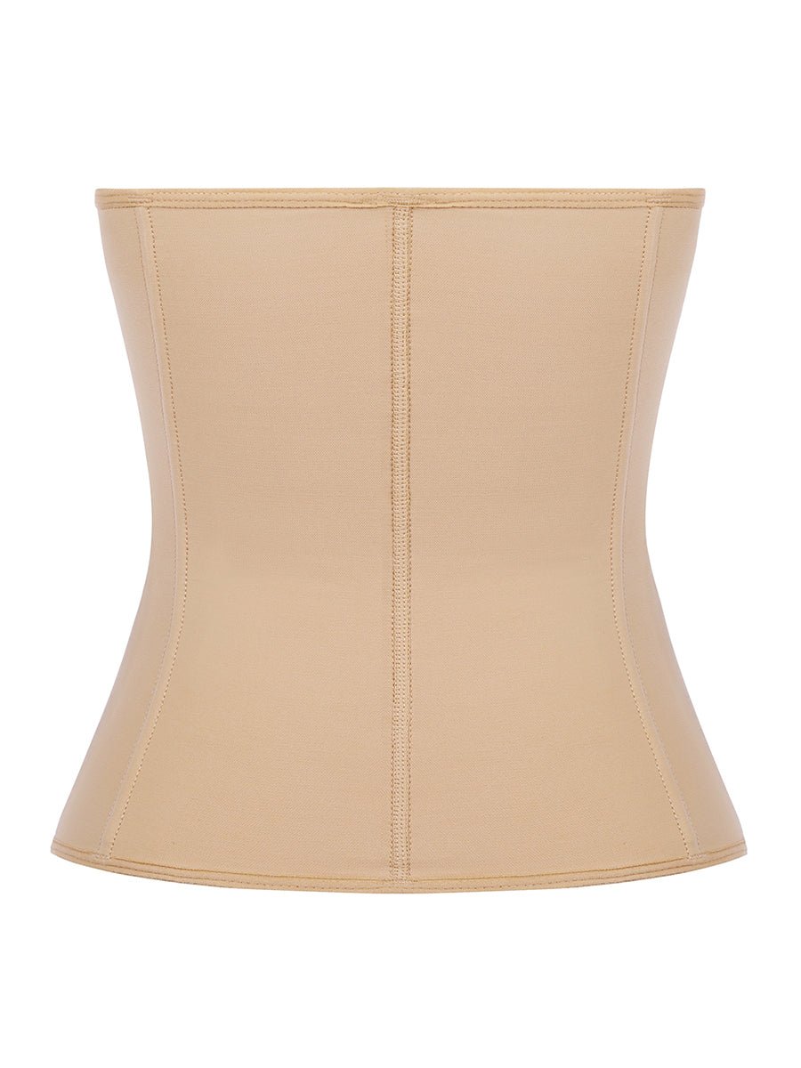 Tara - Waist Trainer with Zipper and Hooks - 9 Steel Bones - Bella Fit USSBeige