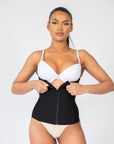 Tara - Waist Trainer with Zipper and Hooks - 9 Steel Bones - Bella Fit USSBlack