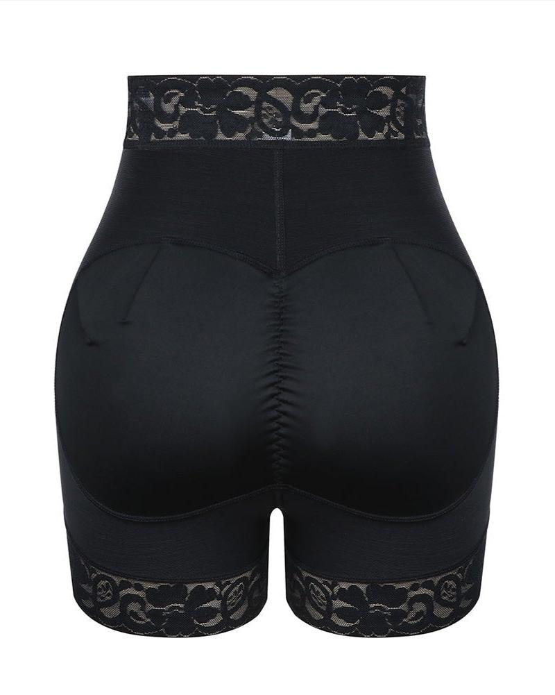 Cindy - High Waist Lace Butt Lifter Tummy Control Panty - Bella Fit USSBlack