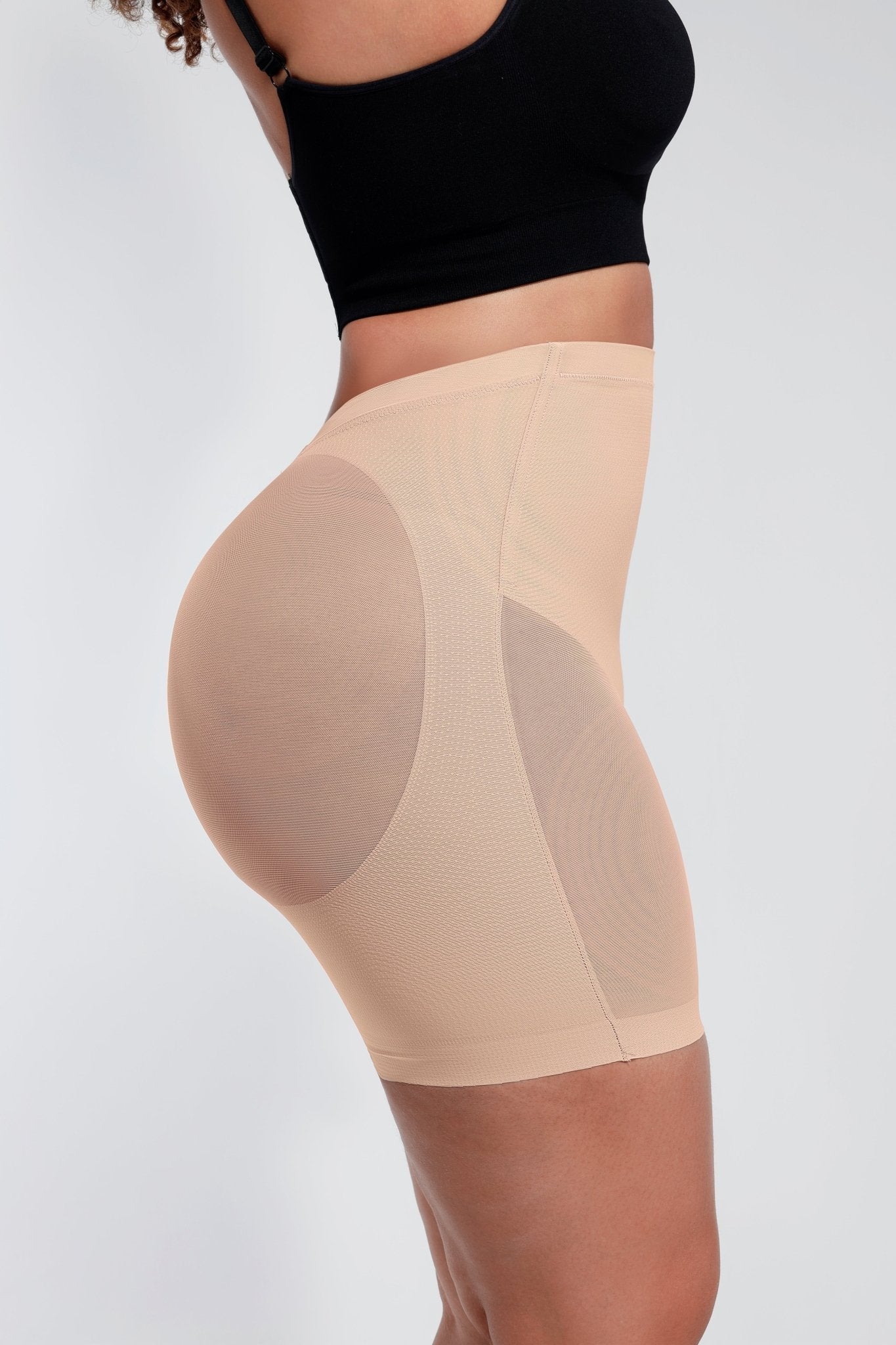 Madison - Tummy Slimming Low Back Mesh Butt Lifter - Bella Fit USXSBeige