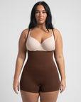 Michelle - Eco-friendly Seamless High-Waisted Tummy Control Short - Bella Fit USXS/SBrown