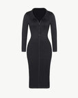 Raven - Shapewear Dress Front Button Collar - Bella Fit USXS/SBlack