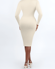 Raven - Shapewear Dress Front Button Collar - Bella Fit USXS/SWhite