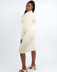 Raven - Shapewear Dress Front Button Collar - Bella Fit USXS/SWhite