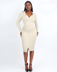 Raven - Shapewear Dress Front Button Collar - Bella Fit USXS/SWhite