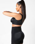 Rose - Booty Lifting Shorts With Front Zipper - Bella Fit USSBlack