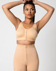 Rose - Booty Lifting Shorts With Front Zipper - Bella Fit USSBeige