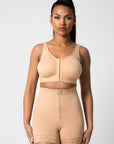 Rose - Booty Lifting Shorts With Front Zipper - Bella Fit USSBeige