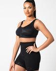 Rose - Booty Lifting Shorts With Front Zipper - Bella Fit USSBlack