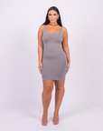 Valencia - Built-In 360° Contour Midi Shaping Dress - Bella Fit USXS/SGrey