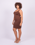 Valencia - Built-In 360° Contour Midi Shaping Dress - Bella Fit USXS/SBrown