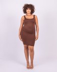 Valencia - Built-In 360° Contour Midi Shaping Dress - Bella Fit USXS/SBrown