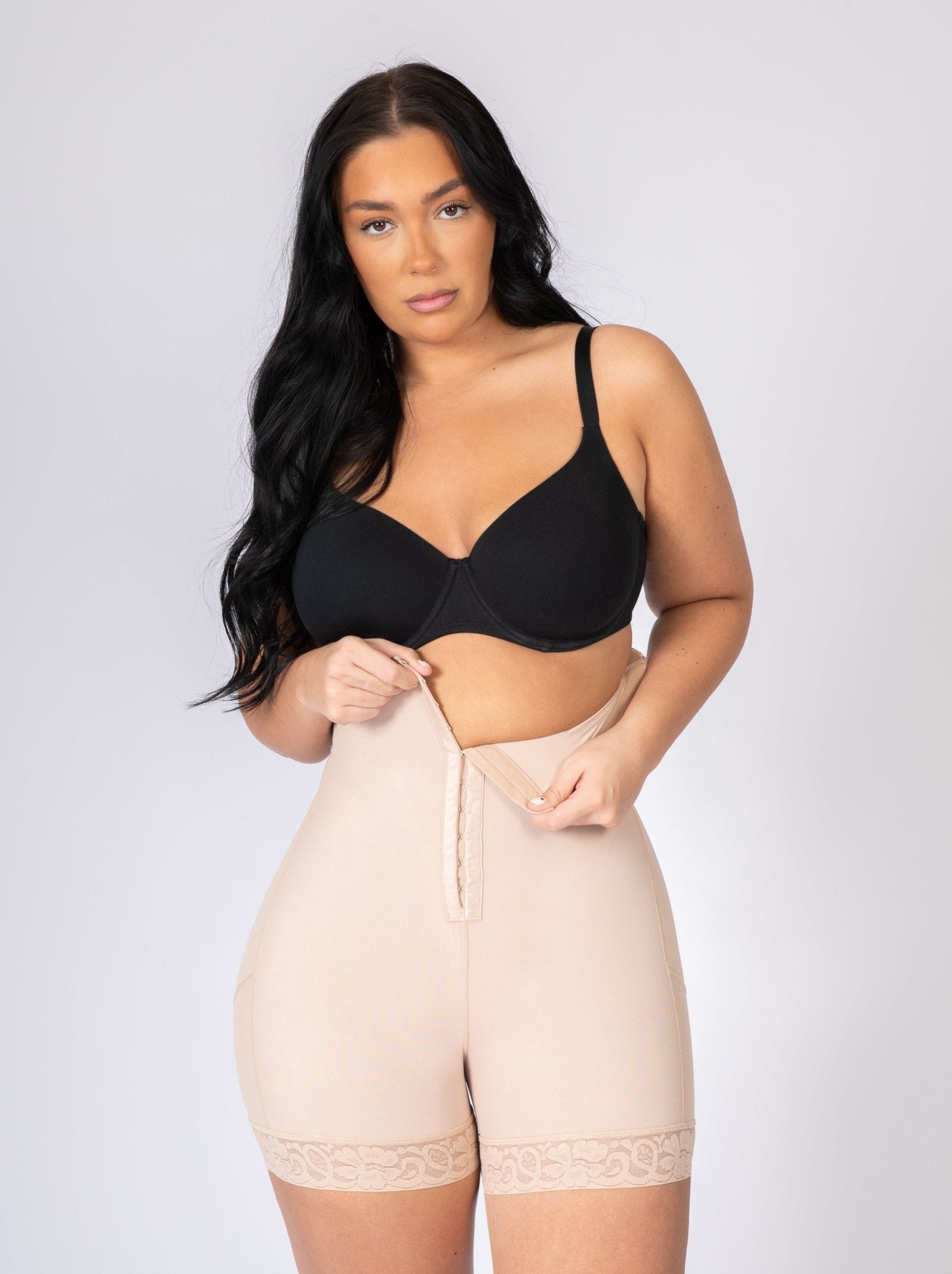 Valentina Hook Front High Waist Body Shaper - Bella Fit USSBeige